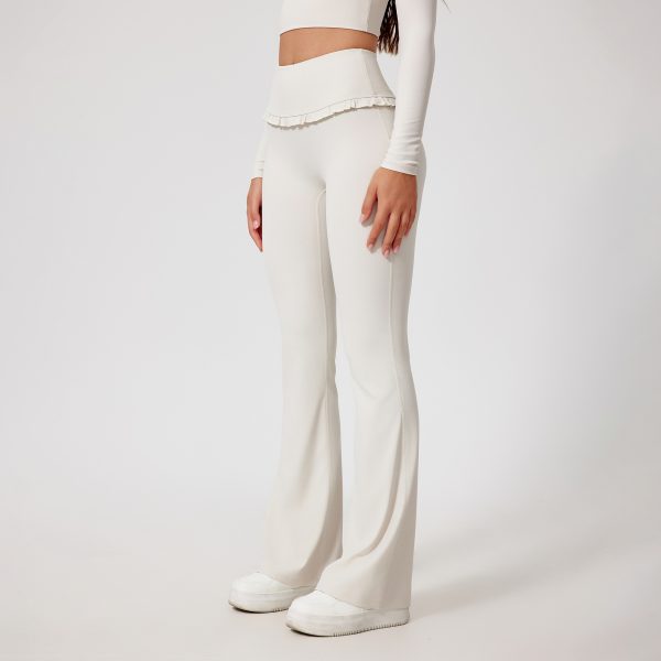 High Waist Hip Lift Lace Nude Feel Yoga Pants Running Fitness — Albumin