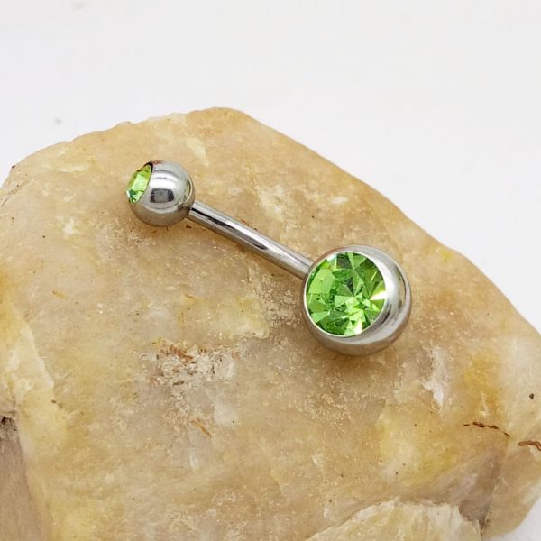 Puncture Hypoallergenic Titanium Steel Navel Buckle Belly Nail — Light Green