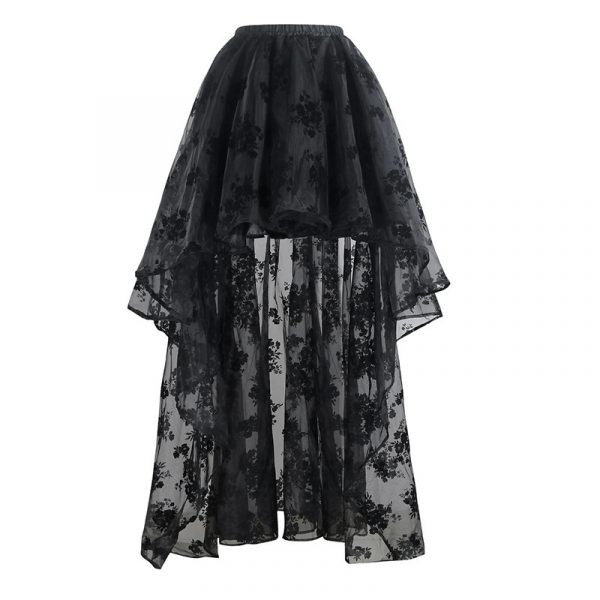 Korean-style Embroidered Floor-length Bridal Wedding Dress Long Sleeve Lace Slim-fit Slimming Irregular Half-length — Black