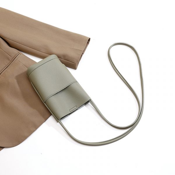 High-grade Soft Leather Mobile Phone Bag Female Crossbody — Green