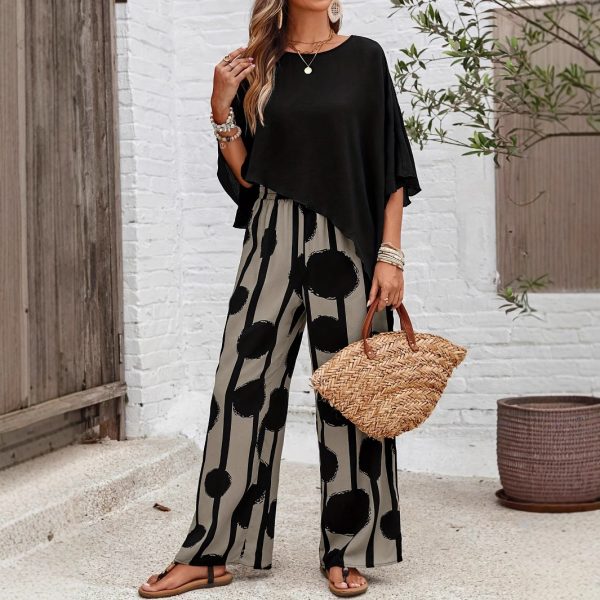 Summer Casual Women's Trousers Suit — Black