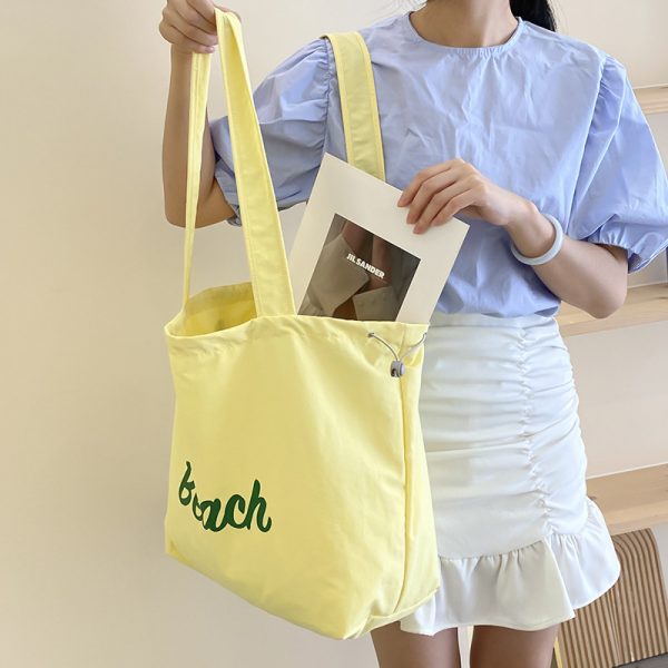 Canvas Bag Large Capacity Women's Shoulder Bag — Beach Yellow