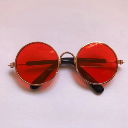 Pet Cat Glasses Cat Sunglasses — Gold red