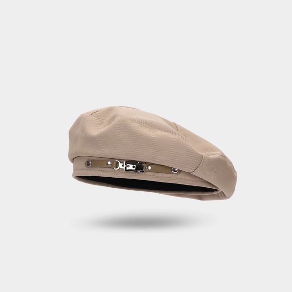 Black Design Sense Minority All-match Painter Cap — Khaki