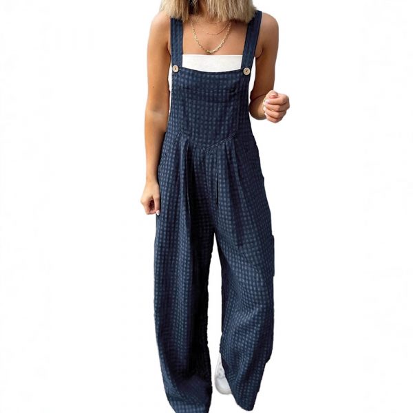 Casual High Waist All-matching Straight Jumpsuit For Women — S