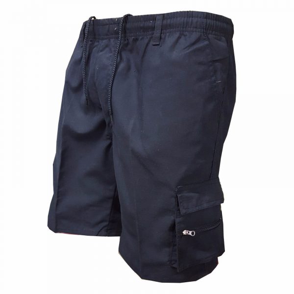 Men's Casual Working Pants Shorts Loose Summer Outdoor Workout Pants — Navy Blue