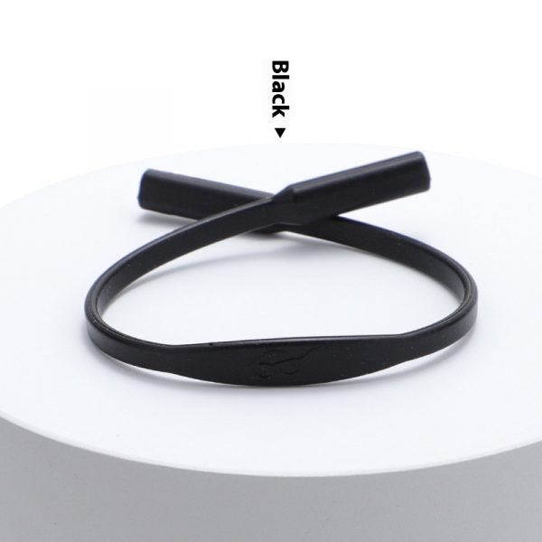 Solid Color Simple Silicone Glasses Non-slip Rope Glasses Strap — Silicone Rope Black
