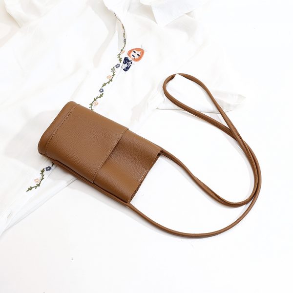 High-grade Soft Leather Mobile Phone Bag Female Crossbody — Brown