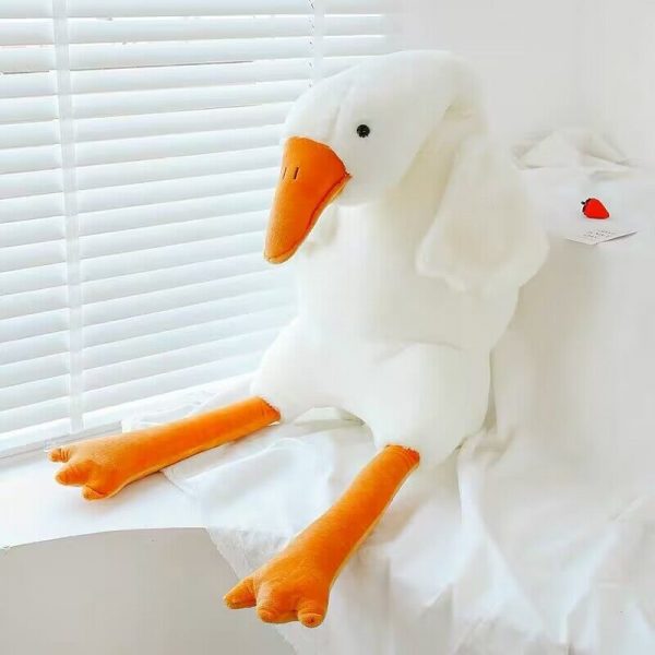 Cute Big White Geese Pillow Plush Toy — White Big White Geese