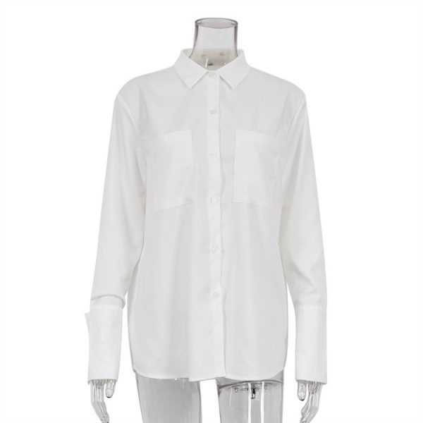 Women's Spring Long Sleeve Shirt Top — White