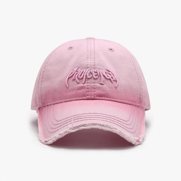 Letter Three-dimensional Embroidery Soft Top Burr Men's Baseball Cap — Pink