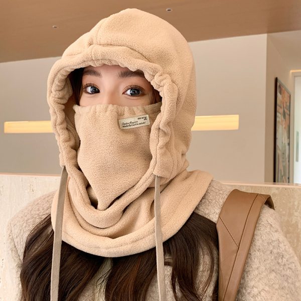Hat Cycling Winter Women's Windproof Outdoor Thickened Warm — Khaki