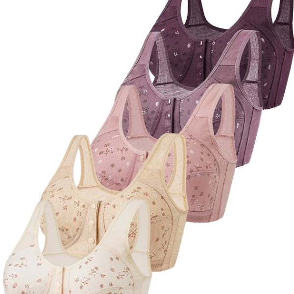 Women's Print No Underwire Wide Strap Waistcoat New Plus Size Bra — Suit