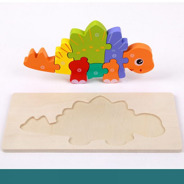 Children's Educational Toys Wooden Three-dimensional Montessori — Stegosaurus