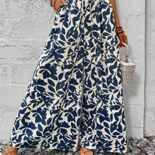 Summer Romantic Women's Wide Leg Pants — Navy Blue