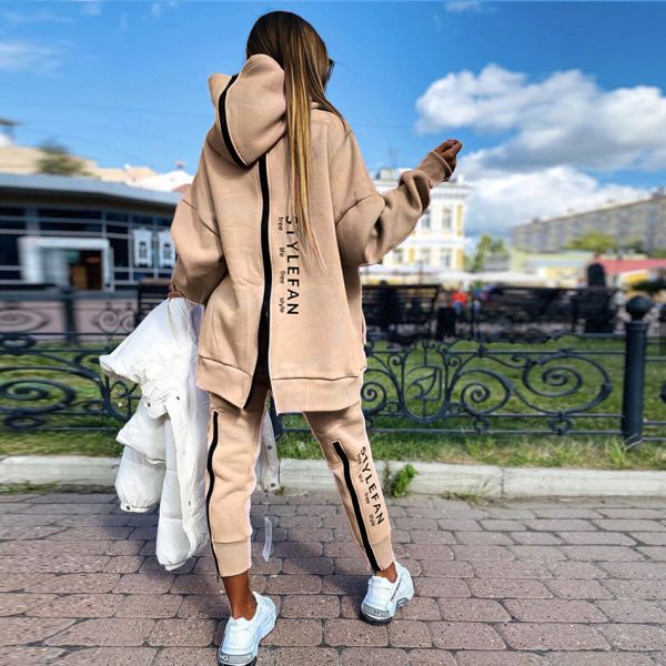 Long Hoodie Pantsuit — Apricot