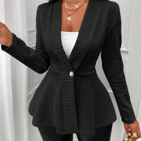 Slim-fit Long-sleeved Jacket — Black