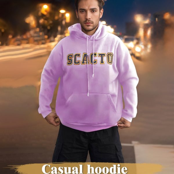 Fashionable Solid Color Long Sleeved Printed Hoodie For Both Men And Women — Purple