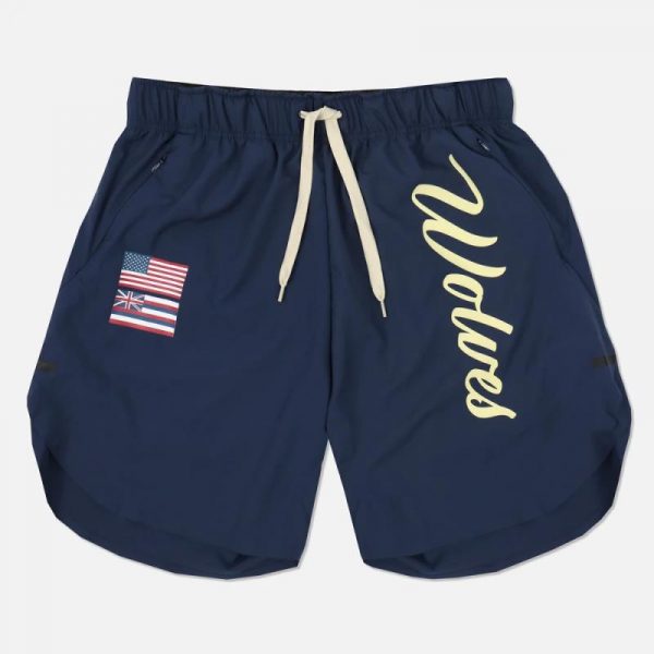 Casual Running Breathable Wicking Speed Bar Tide Men's Shorts — Navy Blue