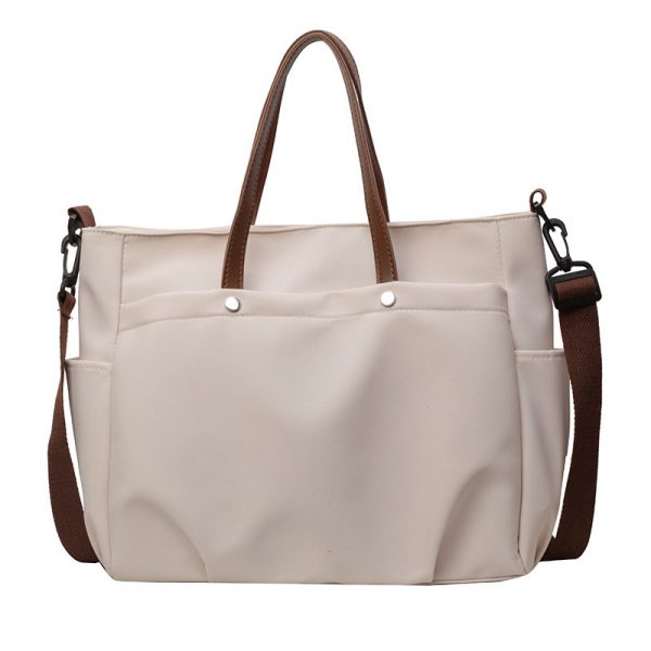 Fashion Casual Simple Shoulder Bag Large Capacity — Beige