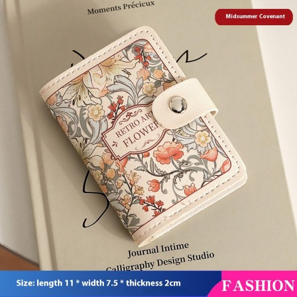 Women's Flower Oil Painting Retro Style Large Capacity Card Holder — The Appointment Of Midsummer