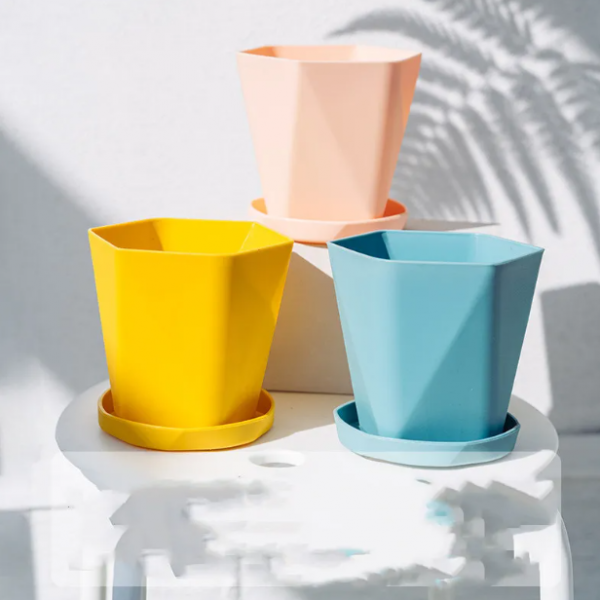 Balcony Household Plastic Flower Pot Resin Nordic Simple White