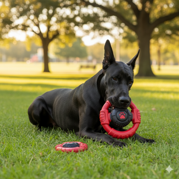 Pet Deluxe Extreme Tough Dog Chew Toys for Aggressive Chewers, Extra Durable Dog Squeaky Toys for Medium Breed, Indestructible Nylon Dog Toys for Large Dogs, Keep Dogs Busy