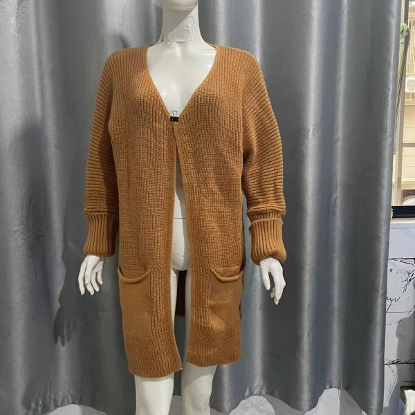 Long Jacket With Loose Pockets — Yellow camel