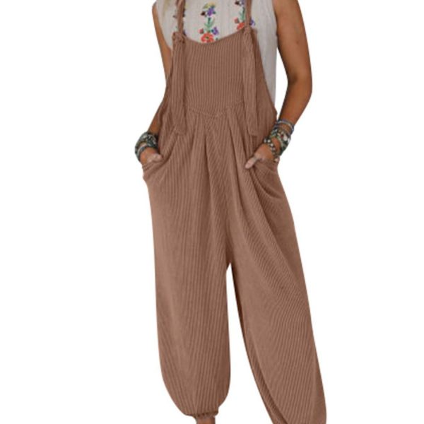 Women's Casual Pocket Long Jumpsuit — XL