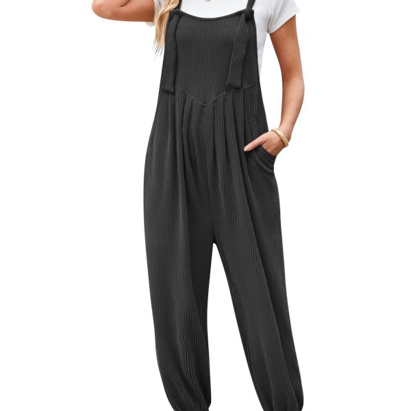 Women's Casual Pocket Long Jumpsuit — L