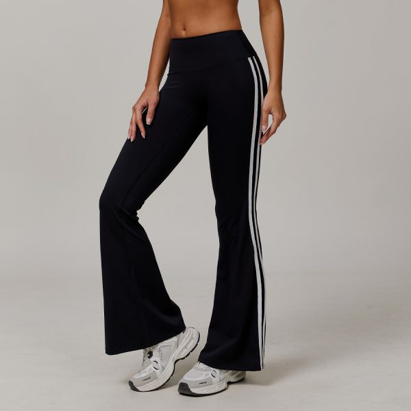 Nude Feel Sports Trousers Slightly Stretch Slimming And Wide Leg Fitness Pants — Advanced Black