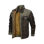 Men's Wool Thick Coat Jacket — Broad black stripe