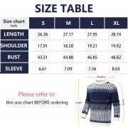 Men's Crewneck Pullover Sweater Unisex Fair Isle Long Sleeve Knitted Sweater — White - Image 7
