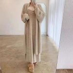 Long Below The Knee Sweater Cardigan For Women — Khaki