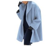 Women's Trendy Clothes Multi-color Round Neck Loose Sweater Woolen Coat Solid Casual Coat For Autumn And Winter — Sky Blue2
