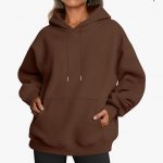 Men's And Women's Fashion Casual Exercise Drop-shoulder Sleeve Hoodie — Coffee