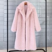 Autumn And Winter Women's Suit Collar Coat Artificial Environmental Fur — Gray - Image 5