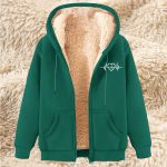 Men's Fleece Hoodie With Fleece Lining, Thick And Warm For Winter, Lamb Fleece For Autumn And Winter — 21 Dark Green