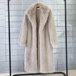 Autumn And Winter Women's Suit Collar Coat Artificial Environmental Fur — Khaki