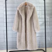 Autumn And Winter Women's Suit Collar Coat Artificial Environmental Fur — Gray - Image 3