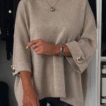 Women's New Solid Color Round Neck Shirt With Half Sleeve Knit Casual Top — Brown