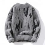 Winter Fleece-lined Thickened Men's Bottoming Sweater Fall And Winter Inner — Gray