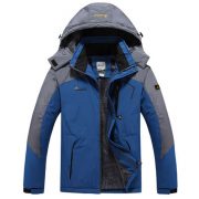 Couple outdoor hooded plus size — Male denim blue