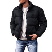 Coat Stand-up Collar Downcotton-padded Jacket Thickened Men's Cotton Jacket — Wine Red - Image 5
