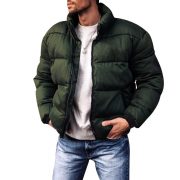 Coat Stand-up Collar Downcotton-padded Jacket Thickened Men's Cotton Jacket — Wine Red - Image 9