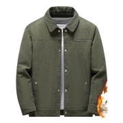 Winter Slim Retro Lapels Thick Corduroy Jacket — Gray - Image 2