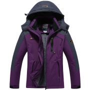 Couple outdoor hooded plus size — Female purple