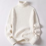 All-matching Men's Clothing Knitted Base Clothes — White