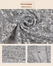 Women's Sequin Long Sleeve Temperament Mid-length Polo Collar Solid Color Coat — Navy Blue - Image 15