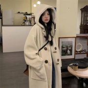 Lamb Wool Loose Women's New Mid-length Coat — Apricot